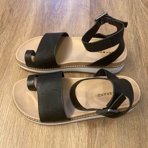 Lucky Brand Sandals, Black, Size 8.